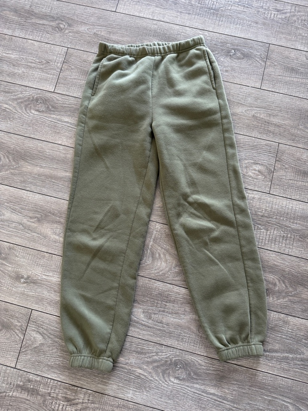 Olive Green Fleece Jogger Pants for Women